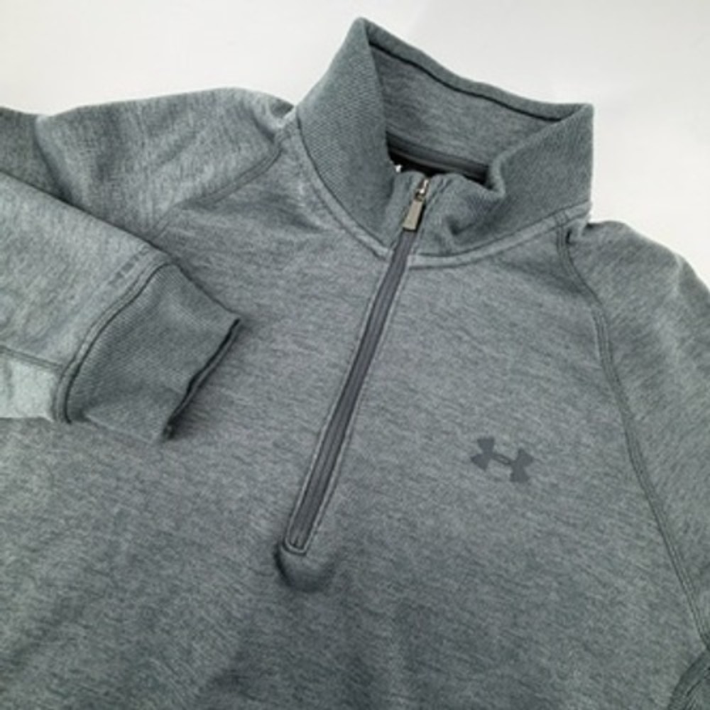 Under Armour Mens ColdGear Quarter Zip Pullover Charcoal‎ Gray Loose Fit Large
